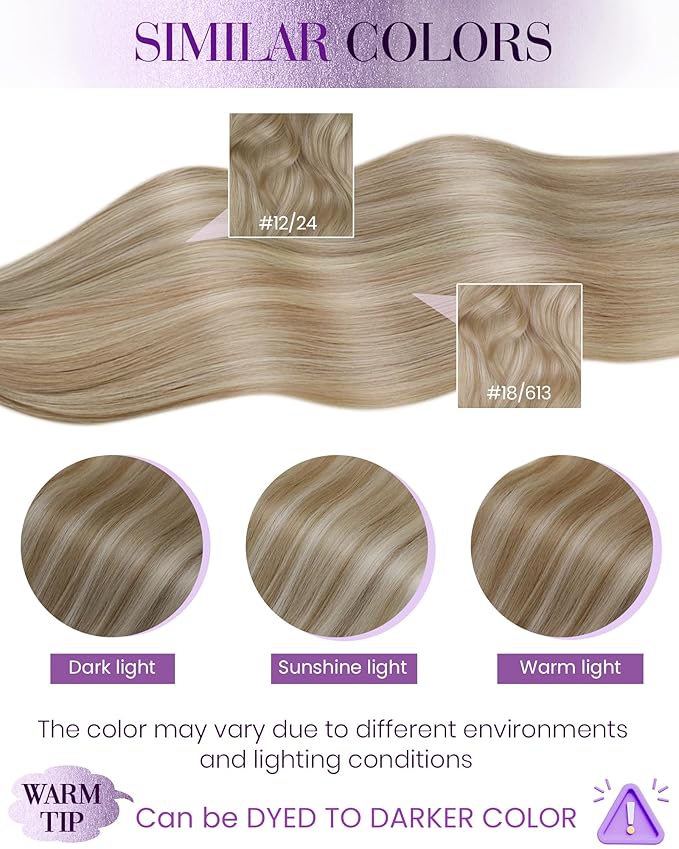 LaaVoo U Tip Hair Extensions Human Hair Golden Blonde Highlights Light Blonde K Tip Hair Extension Real Human Hair Long Straight Hai 24in 50g 50s