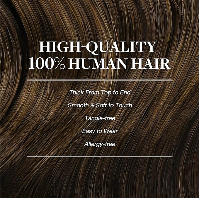GOO GOO Clip in Hair Extensions Real Human Hair, Remy Human Hair Extensions Clip ins for Women, Natural Human Hair, 24inch 240g 9Pcs, #4A Chocolate Brown