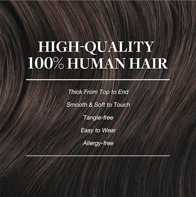 GOO GOO Clip in Hair Extensions Real Human Hair, Remy Human Hair Extensions Clip ins for Women, Natural Human Hair, 24inch 240g 9Pcs, #2 Dark Brown