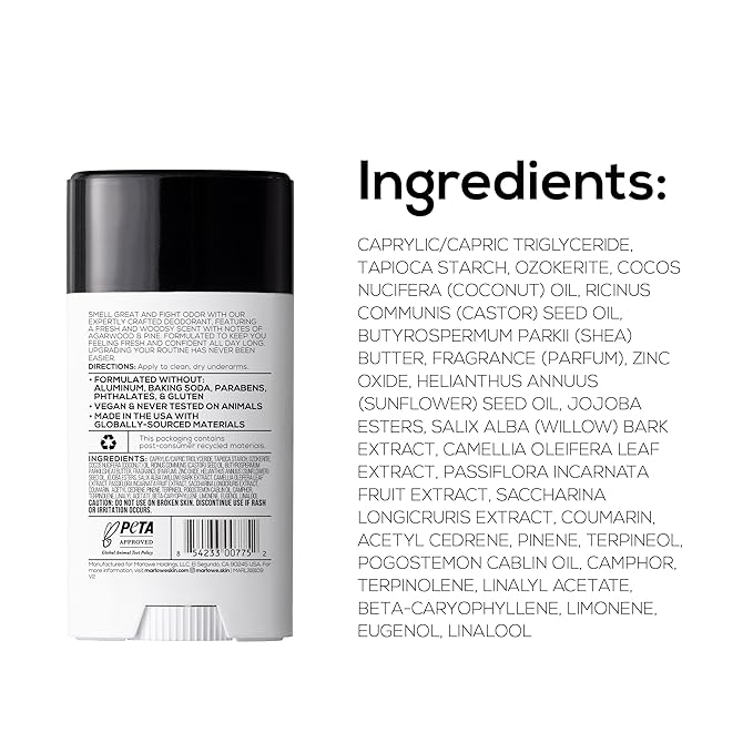 MARLOWE. No. 024 Natural Deodorant for Men 3-Pack | Aluminum Free Stick | Made with Coconut Oil, Shea Butter, Jojoba | Only No-Nonsense Ingredients that Work Best | Sage & Fir Scent