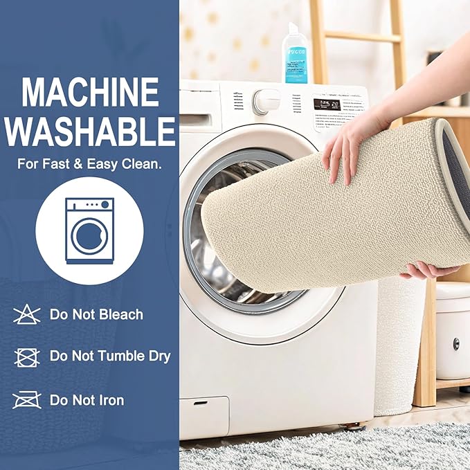 OLANLY Thick Memory Foam Bath Mat Rug 24x16, Extra Soft Absorbent Bathroom Rug, Quick Dry Bath Mats, Non-Slip, Machine Washable Carpet for Bathroom, Tub and Shower, Home Decor Accessories, Sand