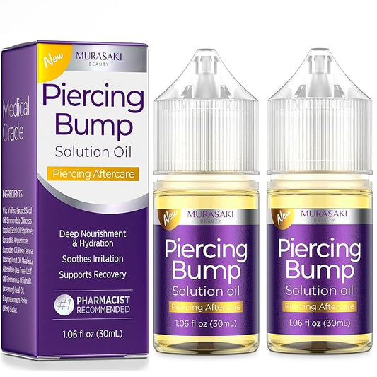 MURASAKI BEAUTY Piercing Bump Solution Oil, 1.06 fl oz, Aftercare Treatment (2 Pack)