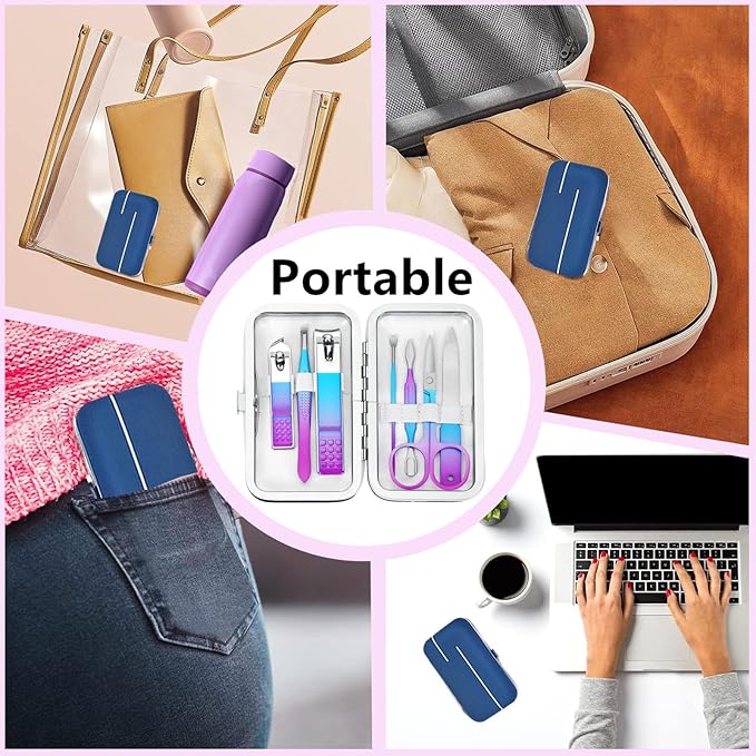 Manicure Set Nail Clipper Set Women Men Stocking Stuffers Travel Nail Clipper Kit Personal Care Tools with Case Manicure Tools Grooming Kit Christmas Gifts for Women Men Teens Family Friends
