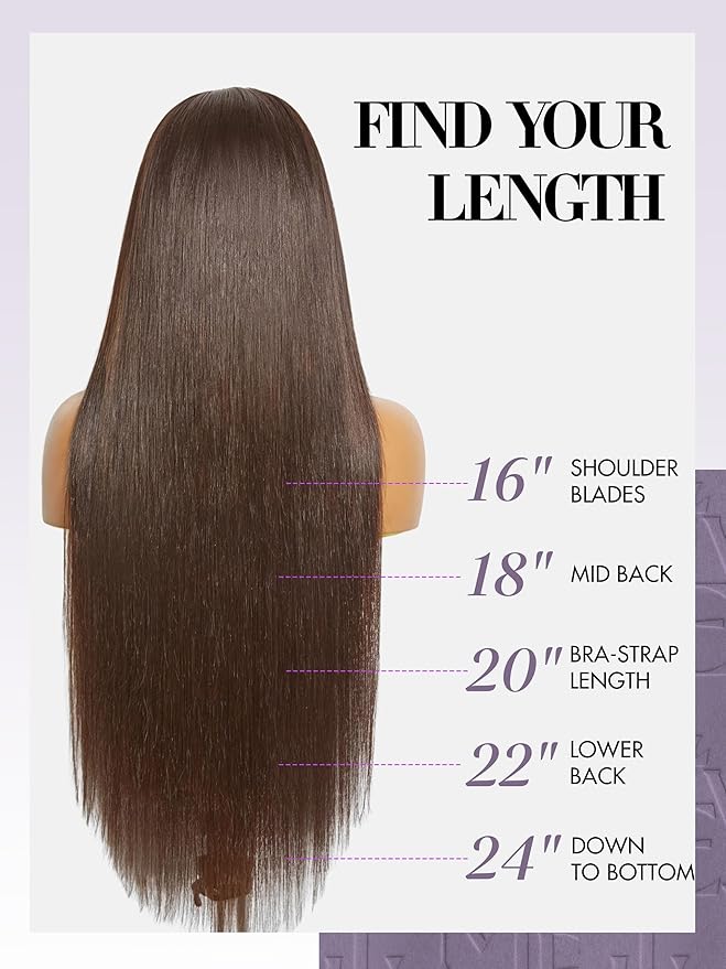 LUVME Seamless Clip in Hair Extensions, 20 Inch 135g 7pcs Dark Brown Hair Extensions Clip in Human Hair Invisible PU Skin Weft Natural Remy Human Hair