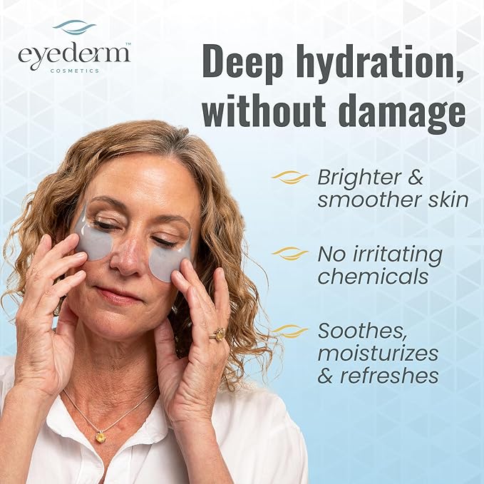 Eyederm Cosmetics Hydra-Gel Under Eye Patches | Hydrogel Eye Masks for Dark Circles, Puffiness & Fine Lines | Ophthalmologist-Developed, Free From Fragrances & Retinol | 30 Pairs