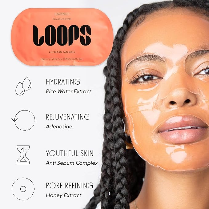LOOPS VARIETY LOOP KIT - The Best Hydrogel Face Masks for Every Skin Moment - Loops Face Mask - 5 Masks for Hydrating, Detoxifying, Repairing, Soothing, and Rejuvenating - All Skin Types, 5pc