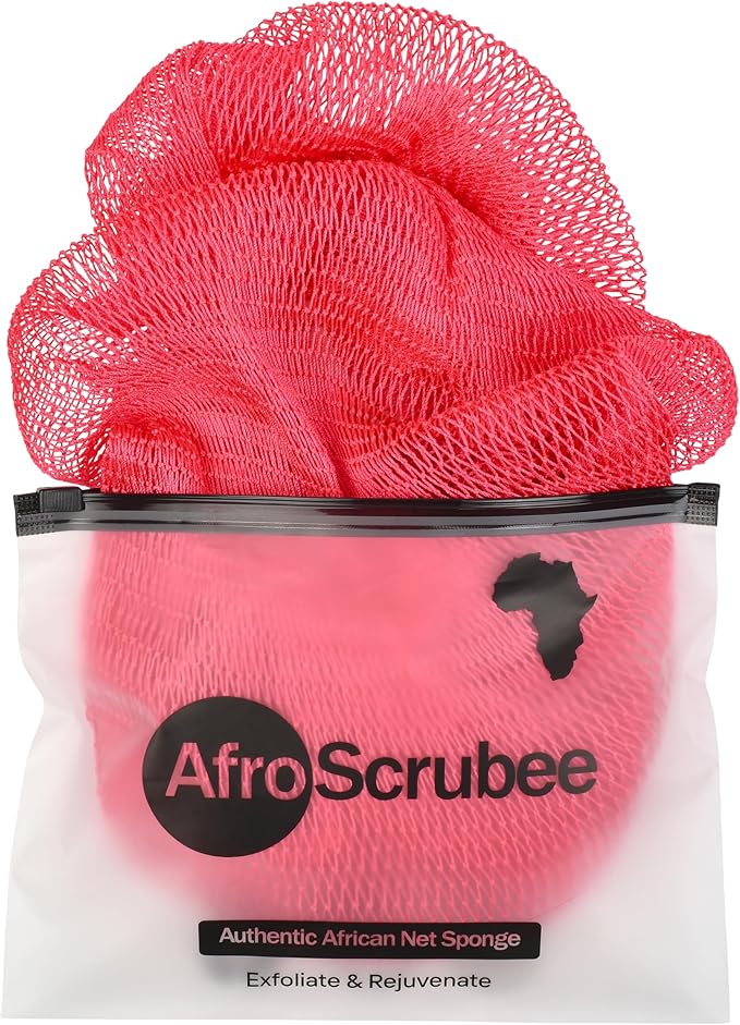 Authentic African Net Sponge Exfoliating Bath Sponge (Pink)
