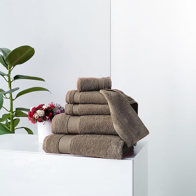 Classic Turkish Towels CTT - Premium 4 Piece Bath Towel Set, Made with 100% Turkish Cotton, Quick Drying, Highly Absorbent & Comfy Towels for Spa & Hotel | 30"x54" (Deep Taupe)