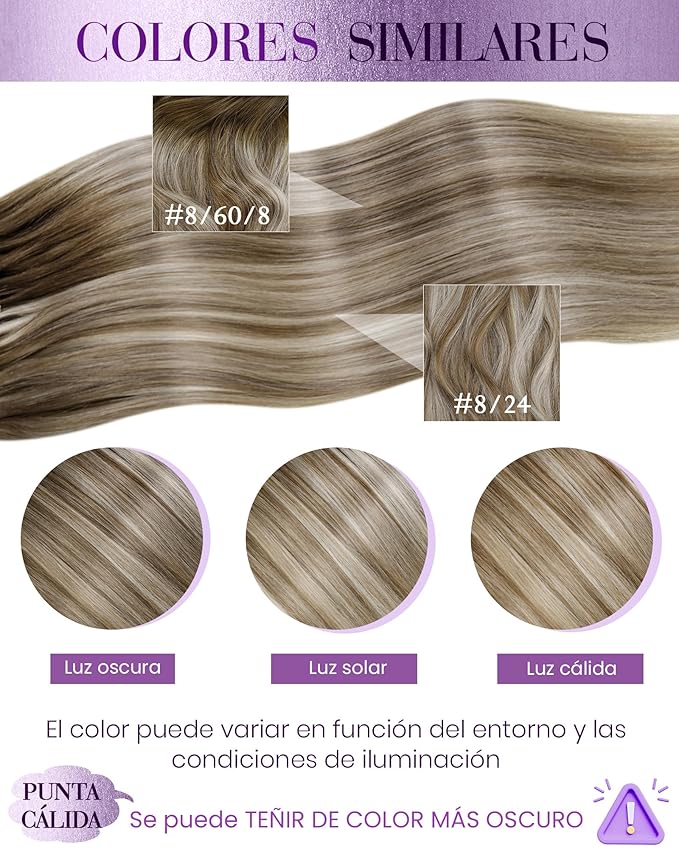 LaaVoo U Tip Hair Extensions Human Hair Balayage Ktip Human Hair Extensions Balayage Light Brown Mix Blonde 50g 1g/s 22 Inch