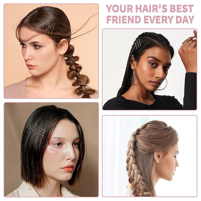 Bobby Pins, Hair Pins 2 Inch 60PCS Crimped Hair Grips for Kids, Girls, and Women, Secure and Easy for All Hair Types, With Ball Tips Design. Hair Accessories for Daily Use (Blonde)