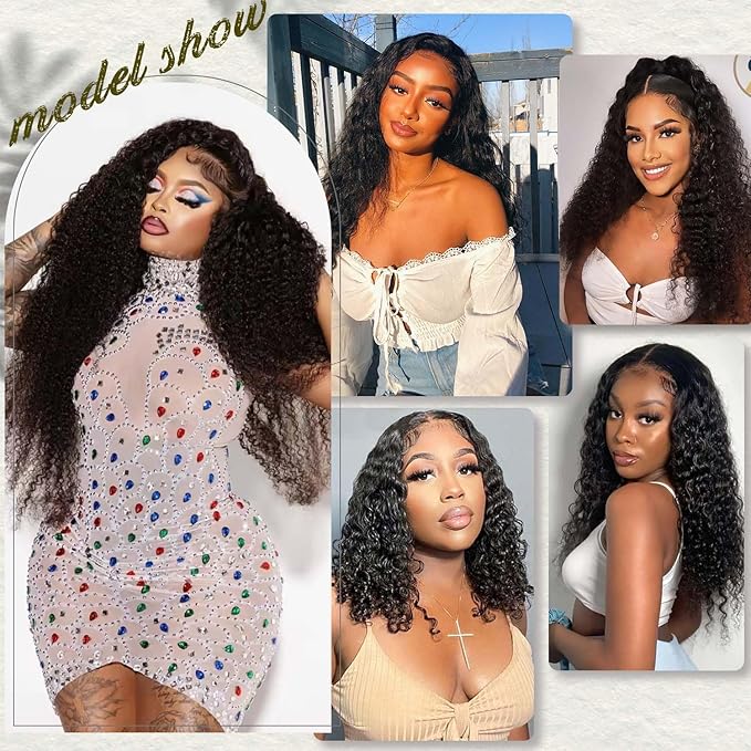 Deep Wave Bundles Human Hai 1 Bundles Human Hair Water Wave 26 Inch 12A Brazilian 100% Unprocessed Virgin Human Hair Deep Wave Curly Bundles Human Hair Weft Deep Curly Weave Natural Black