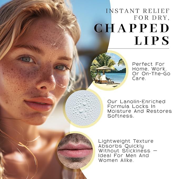 Vanman’s - Handmade Peppermint Beeswax Lip Balm (6 Pack) - Peppermints Lip Balm with Rosemary, Almond and Coconut Oil - Bee Balm with Vitamin E - Peppermint Balm Ideal for Dry Lips - 2 oz