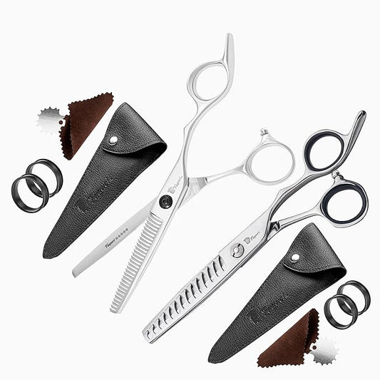 Fagaci Hair Thinning Scissors 6" with 440C Steel, Ultra Sharp & Superior Cuts Texturizing Shears, Extreme Durability Texturizing Scissors, Barber Thinning Shears, Hair Cutting for Women & Men