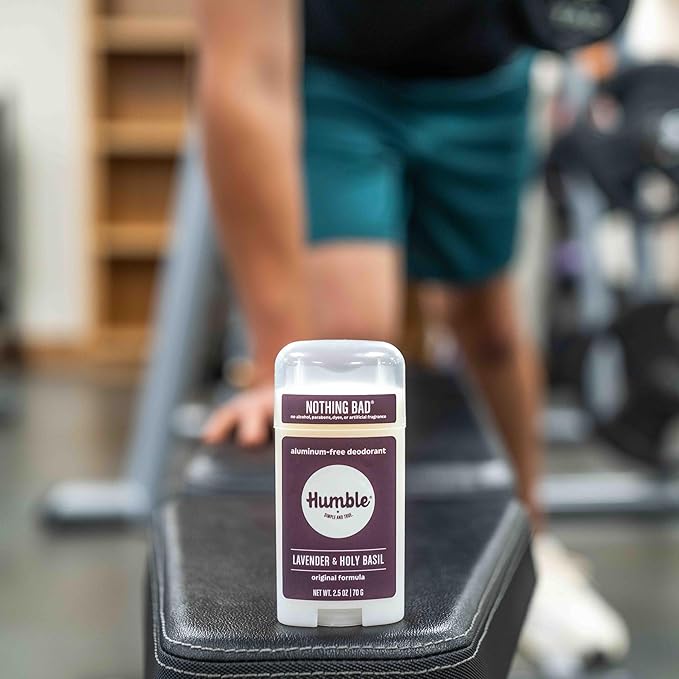 HUMBLE BRANDS Original Formula Aluminum-free Deodorant. Long Lasting Odor Control with Baking Soda and Essential Oils, Lavender and Holy Basil, Pack of 3