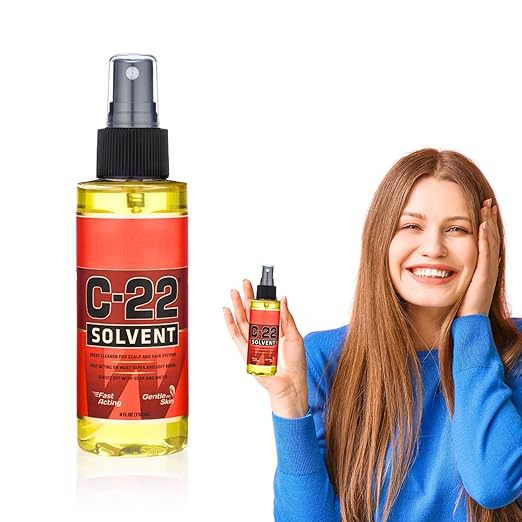 Walker Tape C22 Solvent Spray - Gentle Tape in Hair Extension Remover Solution for Womens Wigs - Tape In Hair Extensions, Wigs & Accessories - Fast Acting & Gentle on Skin Lace Glue Remover Spray 4 oz
