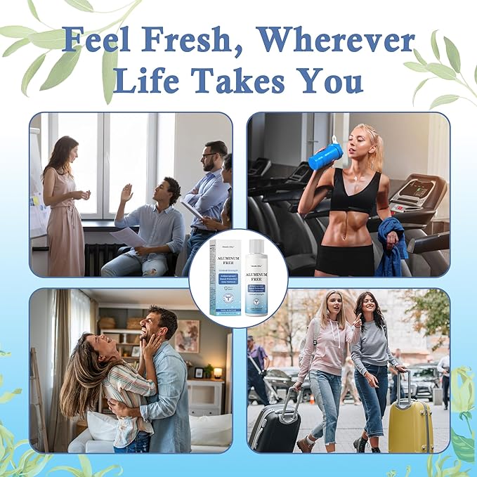 Aluminum Free Antiperspirant for Men and Women | Natural Deodorant for Sensitive Skin |72H Protection Against Sweat&Odor for Workouts, Heat & Stress | Plant-Based,Non-Irritating,Quick-Dry,Non-Staining