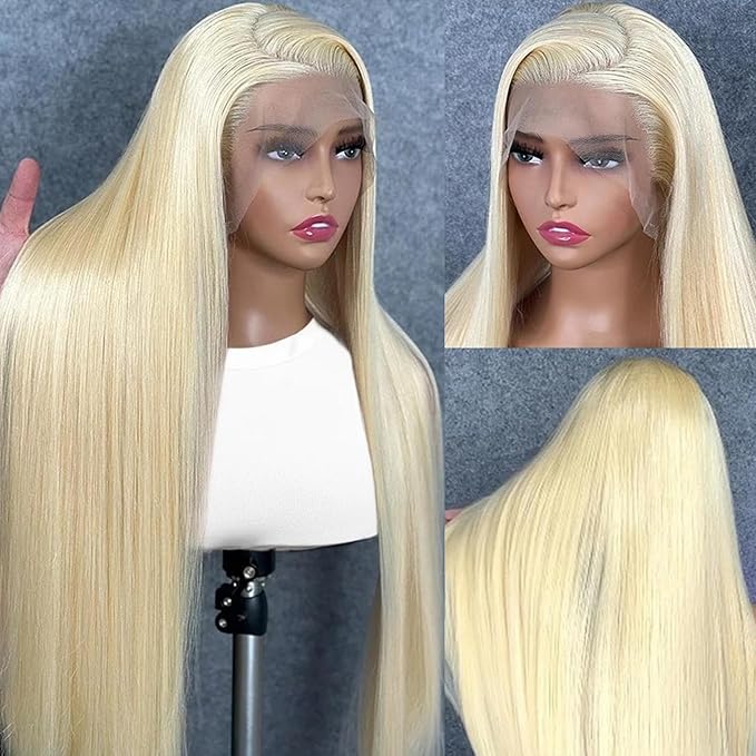 32 Inch 613 Lace Front Wigs Human Hair 13x6 HD Lace Front Wigs Human Hair 180 Density Straight Wig for Women Blonde Wigs Pre Plucked