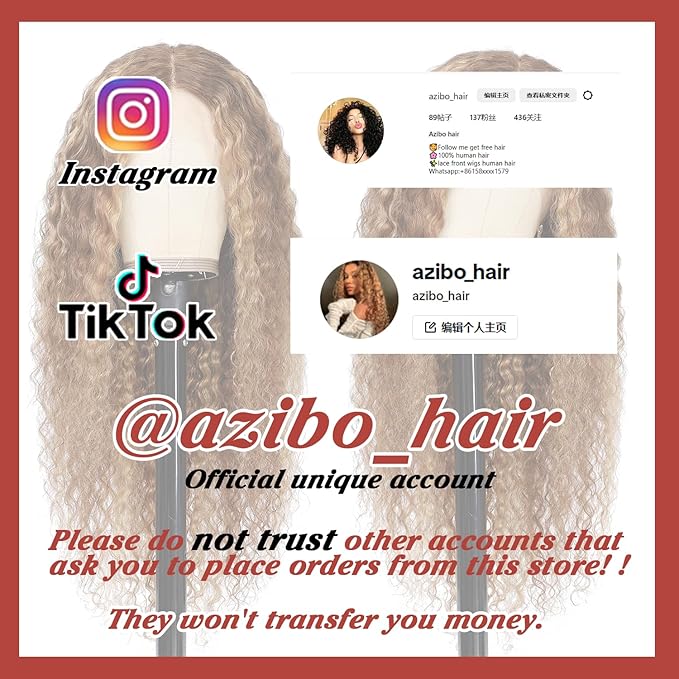 Azibo 13x5 Full Lace Front Wigs Human Hair Pre Plucked 30inch 200 Density Water Wave 4/27 Honey Blonde Lace Front Wig Human Hair
