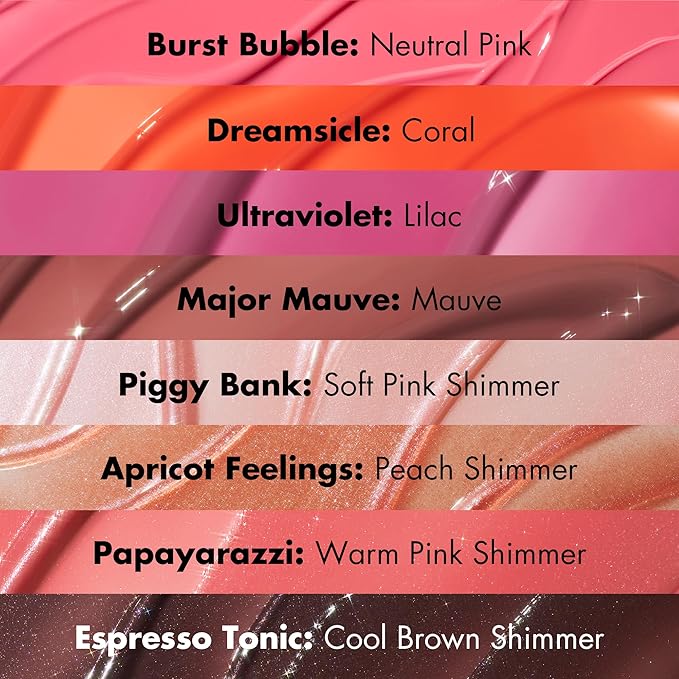 e.l.f. Glow Reviver Plumping Lip Oil, Tinted Lip Plumper For A High-Shine, Plump Finish, Infused With Jojoba Oil, Vegan & Cruelty-Free, Burst Bubble