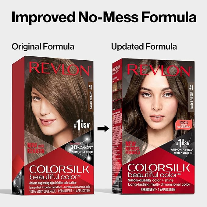 Revlon ColorSilk Beautiful Color 41 Medium Brown 1 ea (Pack of 5)