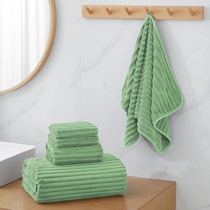 Oversized Bath Sheets 40x80 Inches Extra Large Bath Towels for Adults Super Soft Quick Dry Highly Absobent Microfiber Shower Towels for Bathroom, Pool, Gym, Yoga Towel(Sage Green, 2Piece)