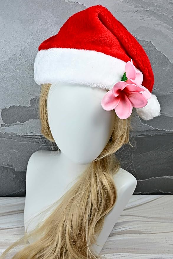 Pack of 2 Real Touch Flowers Hawaiian Flower Hair Clips Plumeria Hibiscus Hair Clips Handmade Hair Accessories for Beach Wedding Bridal Party Mother's Day Women Girls Holiday Gifts (c-832, 2pcs)
