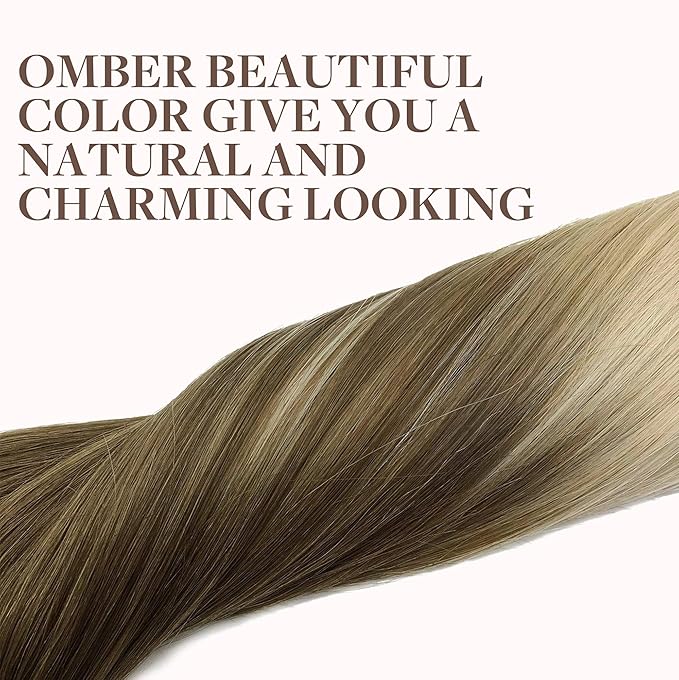 GOO GOO Clip in Hair Extensions Real Human Hair, Remy Human Hair Extensions Clip ins for Women, Natural Human Hair, 20inch 120g 7Pcs, 9/60 Balayage Ash Brown to Platinum Blonde