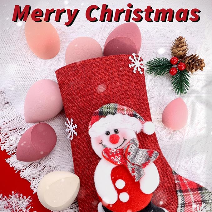 Makeup Sponge Set Foonbe Blender Sponges 7 Pcs for Liquid, Cream, and Powder, Latex Free, Multi colored Beauty Sponges with 1 Mini Sponge, Vegan & Cruelty-Free, Stocking Stuffers for Women