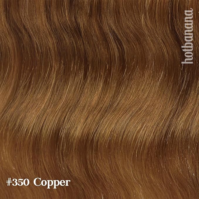 HOTBANANA Human Hair Clip-in Extensions, Copper 120g Real Remy Hair 16 Inch 7pcs