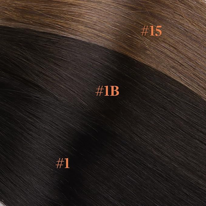 GOO GOO Invisi Edge Clip in Hair Extensions 20inch 130g 7Pcs Injected Seamless PU Clip in Hair Extensions, Virgin Real Human Hair,#15 Rose Gold