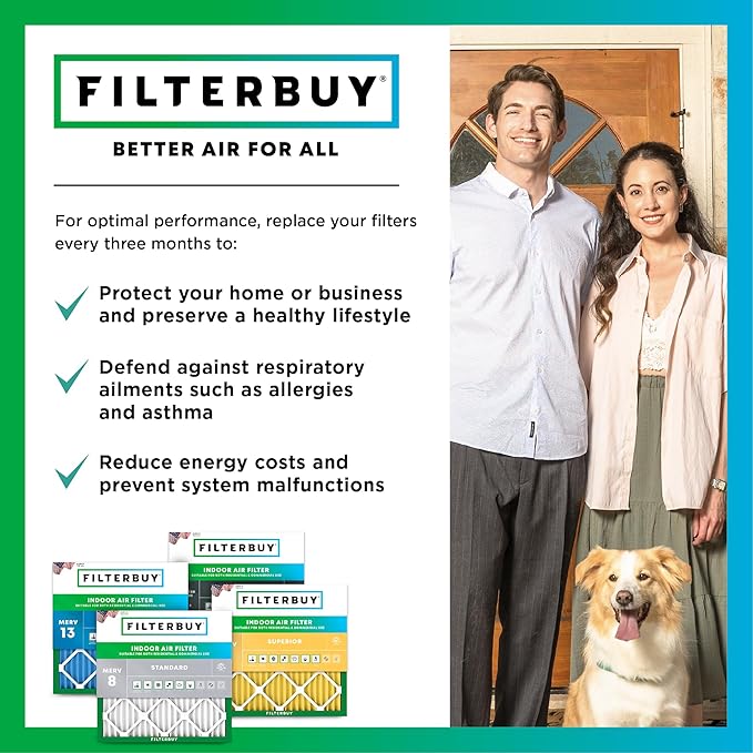 Filterbuy 10x18x4 Air Filter MERV 13 Optimal Smoke & Allergy Defense (12-Pack), Electrostatic Pleated HVAC AC Furnace Filters Replacement, Made in USA (Actual Size: 10.00 x 18.00 x 3.63)