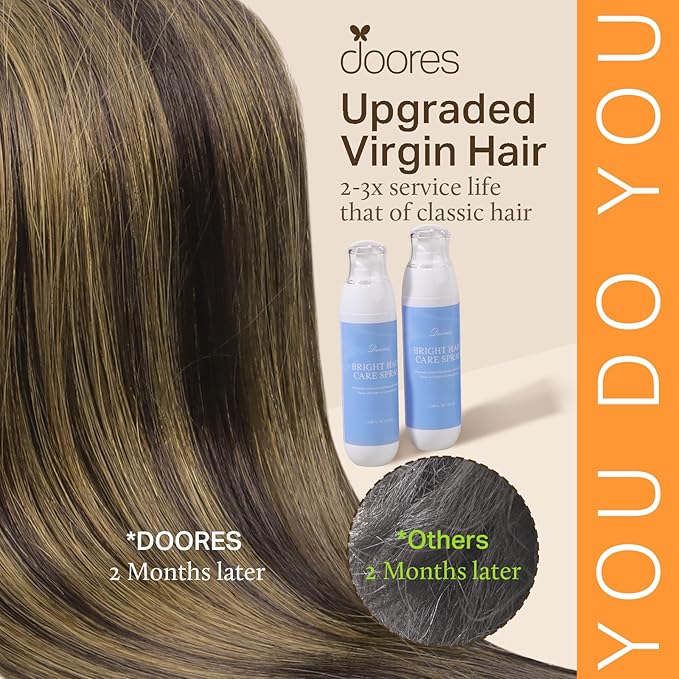 DOORES I Tip Hair Extensions, Balayage Chocolate Brown to Caramel Blonde 50g/50s 22 Inch, Remy Human Hair Extensions Itip Human Hair Extensions Cold Fusion Hair Extensions Straight Hair Extensions