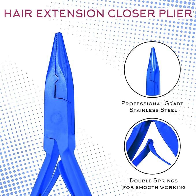 SIVOTE Professional Hair Extension Tools Kit Stainless Steel, Microlink & Itip Extensions Tool Kit, Blue