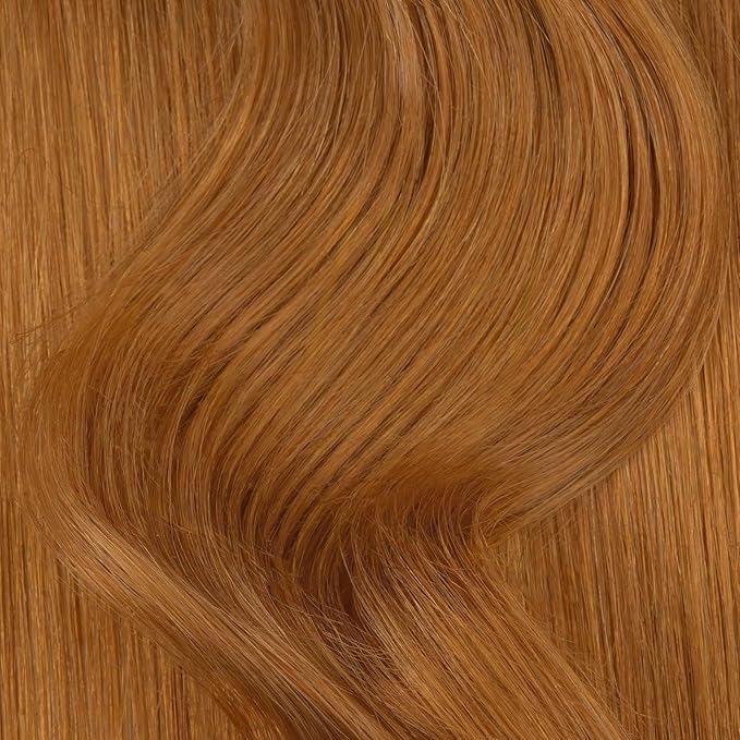 HOTBANANA Clip in Hair Extensions 16 inch 130g 7pcs Auburn Ginger Clip in Remy Human Hair Extensions Straight Hair Invisi Edge Full Head