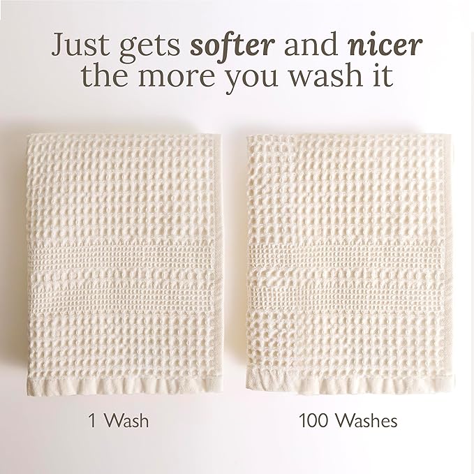 GILDEN TREE Waffle Bath Sheet Large Bath Towels Quick Dry Thin Body Towels, 40x80 Oversized Bath Towels for Adults, Classic Style (Bright Coral)