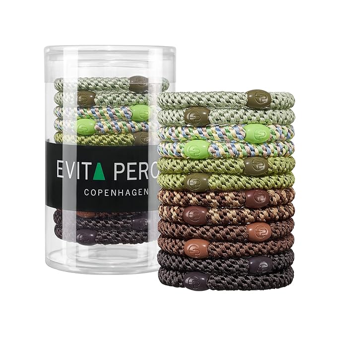 EVITA PERONI 12 Pcs Hair Ties, High Elastic Ponytail Holders, Hair Ties No Damage for Thick Curly Hair Women Men (Misty Matcha)