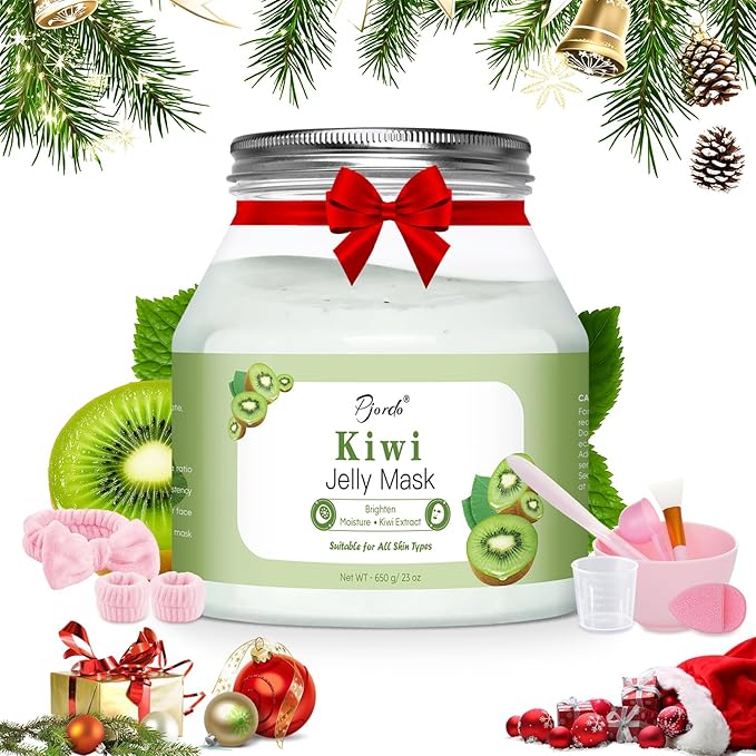 Powder Jelly Mask for Facials Professional, Peel Off Facial Mask for Hydrating & Moisturizing, Christmas Hydrojelly Mask Gifts for Women Men, Home DIY Spa Use for All Skin with Kiwi