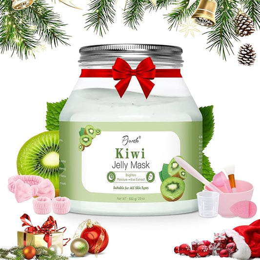 Powder Jelly Mask for Facials Professional, Peel Off Facial Mask for Hydrating & Moisturizing, Christmas Hydrojelly Mask Gifts for Women Men, Home DIY Spa Use for All Skin with Kiwi