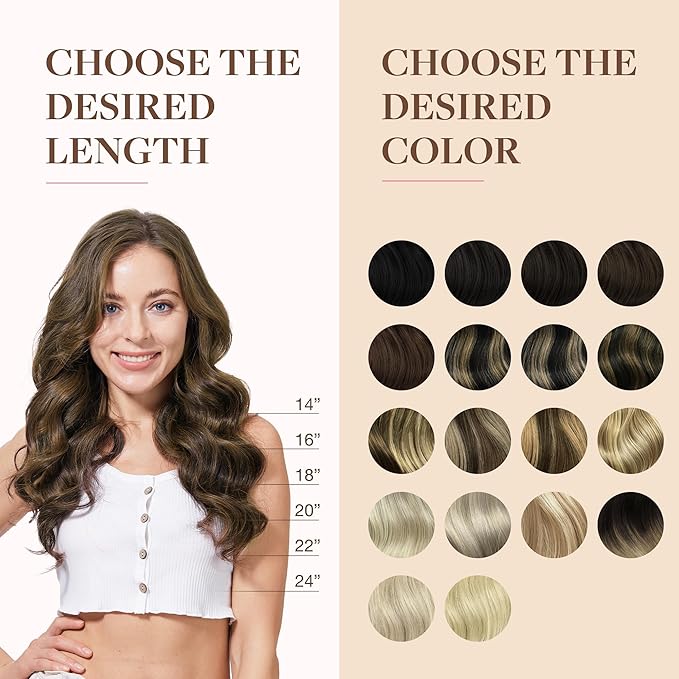 GOO GOO Clip in Hair Extensions Real Human Hair, Remy Human Hair Extensions Clip ins for Women, Natural Human Hair, 14inch 130g 9Pcs, 2C/4E/6C Brown Sugar Swirl Highlights