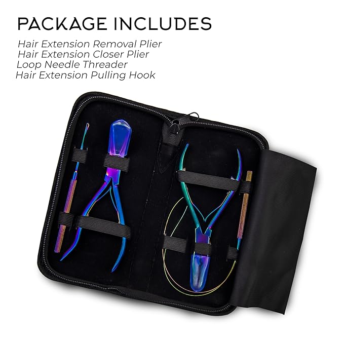 SIVOTE Professional Hair Extension Tools Kit Stainless Steel, Microlink & Itip Extensions Tool Kit, Multicolor