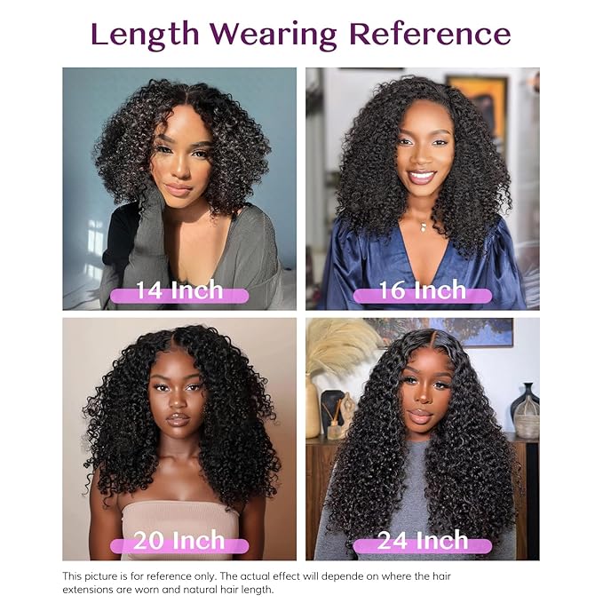IDN BEAUTY Seamless Clip In Hair Extensions Human Hair Natural Black 110g Kinky Curly Remy Human Hair Seamless Curly Clip Ins For Black Women PU Weft Invisible Edge 16 Inch 7pcs