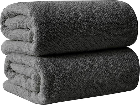 Great Bay Home 100% Cotton Oversized 2 Pack 68x35 Extra Large Towel Set - Absorbent, Quick-Drying, Durable Oversized Bath Sheets for Bathroom Décor (Midnight)