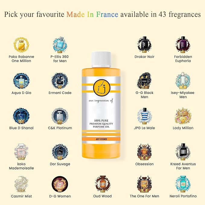 Tobacco Vanille Fregrance Perfume Oil from France | Premium Quality Concentrated Fragrance | Pure Perfume & Cologne Oil for Personal Body Use | 2 Fl Oz
