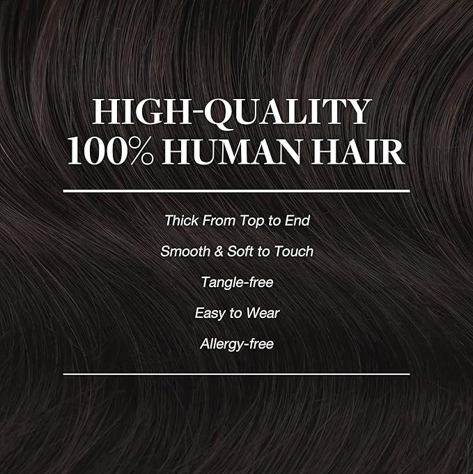 GOO GOO Clip in Hair Extensions Real Human Hair, Remy Human Hair Extensions Clip ins for Women, Natural Human Hair, 16inch 120g 7Pcs, 2A Light Brown