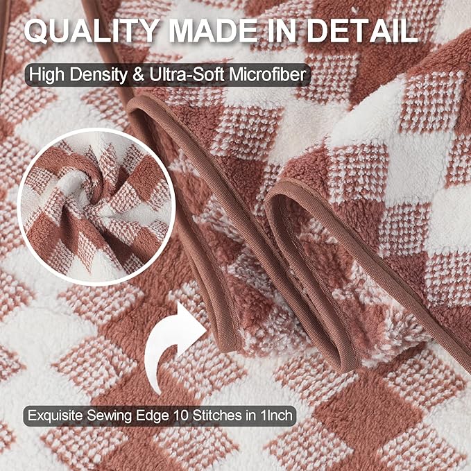 8 Piece Bathroom Towel Set|2 Oversized Large Bath Towels Sheet,2 Hand Towels,4 Washcloths| 600GSM Soft Microfiber Towel Set for Bathroom Hotel,Highly Absorbent Quick Dry Bath Towel Collections,Brown