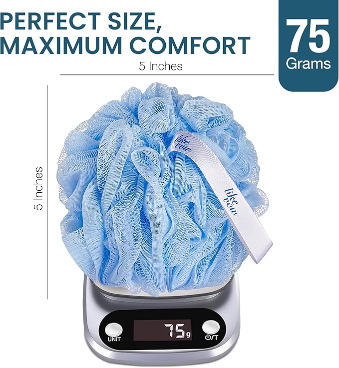 Bath Loofah Sponge for Men & Women - 75g/PCS Large Size Loofah Bath Pouf 4 Pack, Multi Colors Mesh Shower Puffs for Body Men - Gentle Body Wash Sponge for Exfoliating Body & Smooth Skin Care