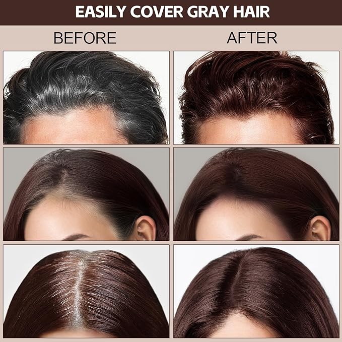 Boobeen Root Touch Up Hair Color Stick，Blendable Hairline Powder for Gray Coverage，Long Lasting Root Cover Up & Thinning Edges,Natural Finish for Women & Men