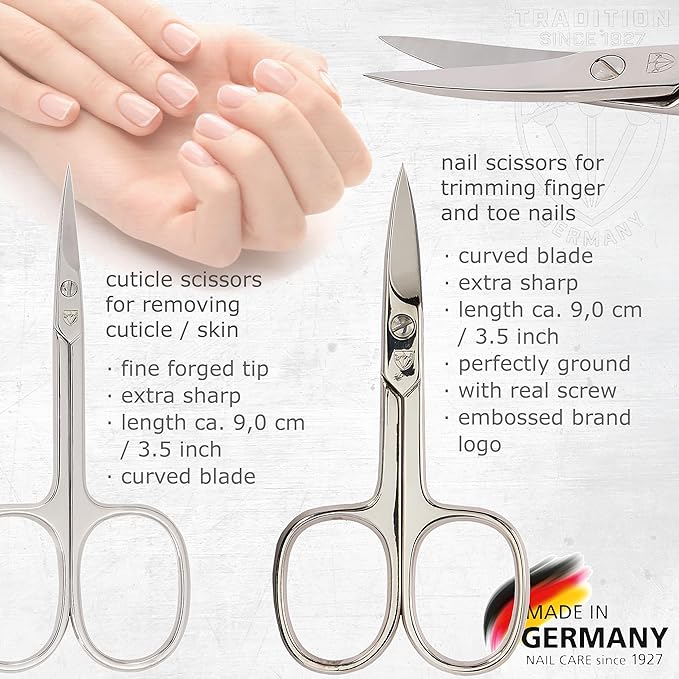3 Swords Germany - brand quality 10 piece manicure pedicure grooming kit set for nail care scissors clipper pink synthetic leather case - Made by 3 Swords