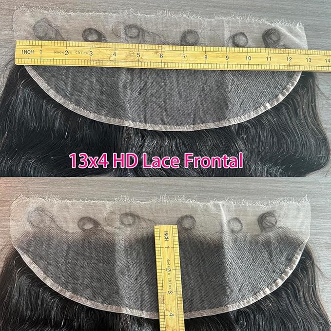 13x4 HD Lace Frontal Body Wave 0.1mm SKINLIKE Ultra Thin Invisible HD Lace Frontal Closure Melt Into Skin Easily Pre Plucked With Baby Hair 12A Grade Brazilian Human Hair 16 Inch
