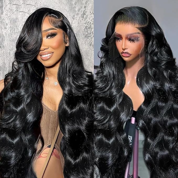 28Inch 13X6 Body Wave Lace Front Wigs Human Hair Pre Plucked 220% Density HD Lace Frontal Wigs Human Hair Wigs